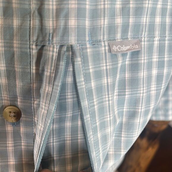 Men's Columbia Omni-Shade Blue Checkered Short Sleeve Shirt Size M - Picture 6 of 11